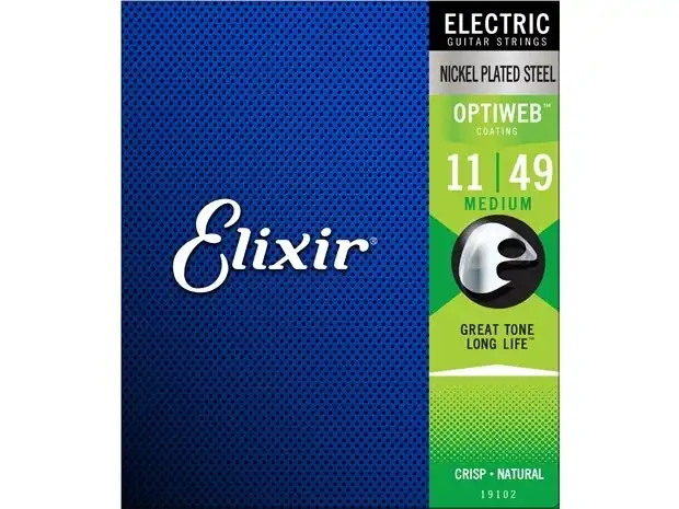 Elixir #19102 Electric Guitar Strings Optiweb Nickel Plated Steel 11-49 Medium