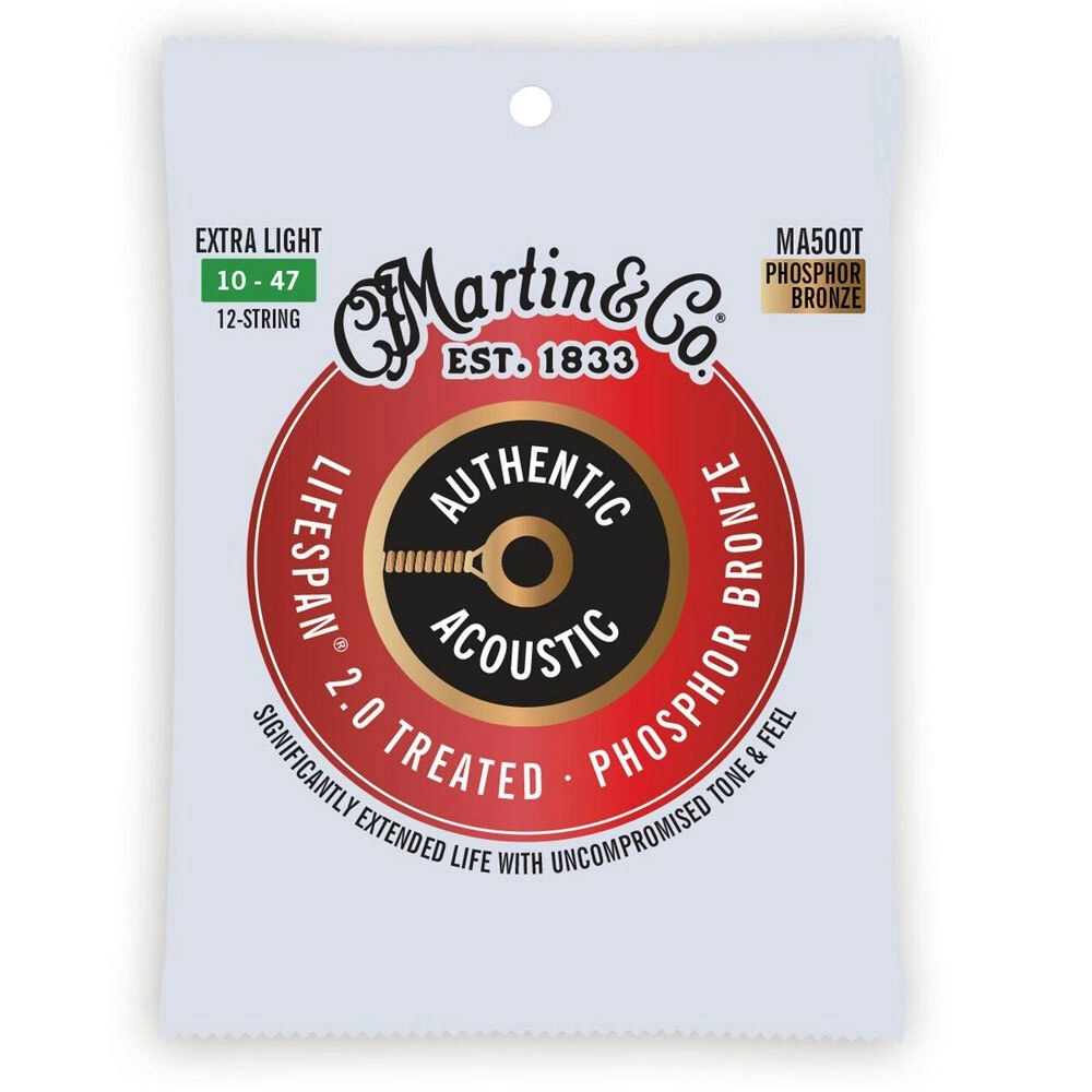 Martin Guitar Authentic Treated 12 Srings 92/8 Phosphor MA500T Extra Light Gauge