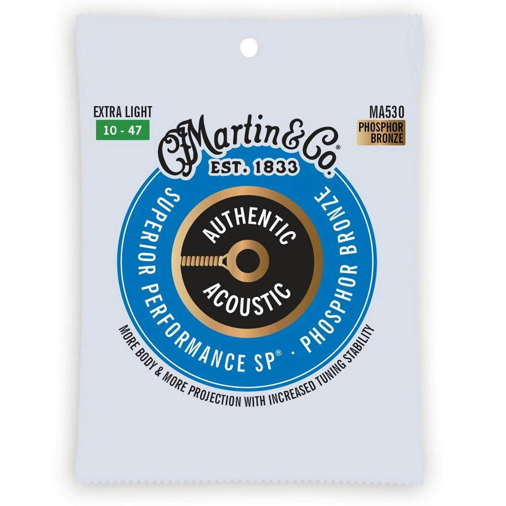 Martin Guitar Authentic Strings 92/8 Phosphor Bronze MA530 Extra Light Gauge