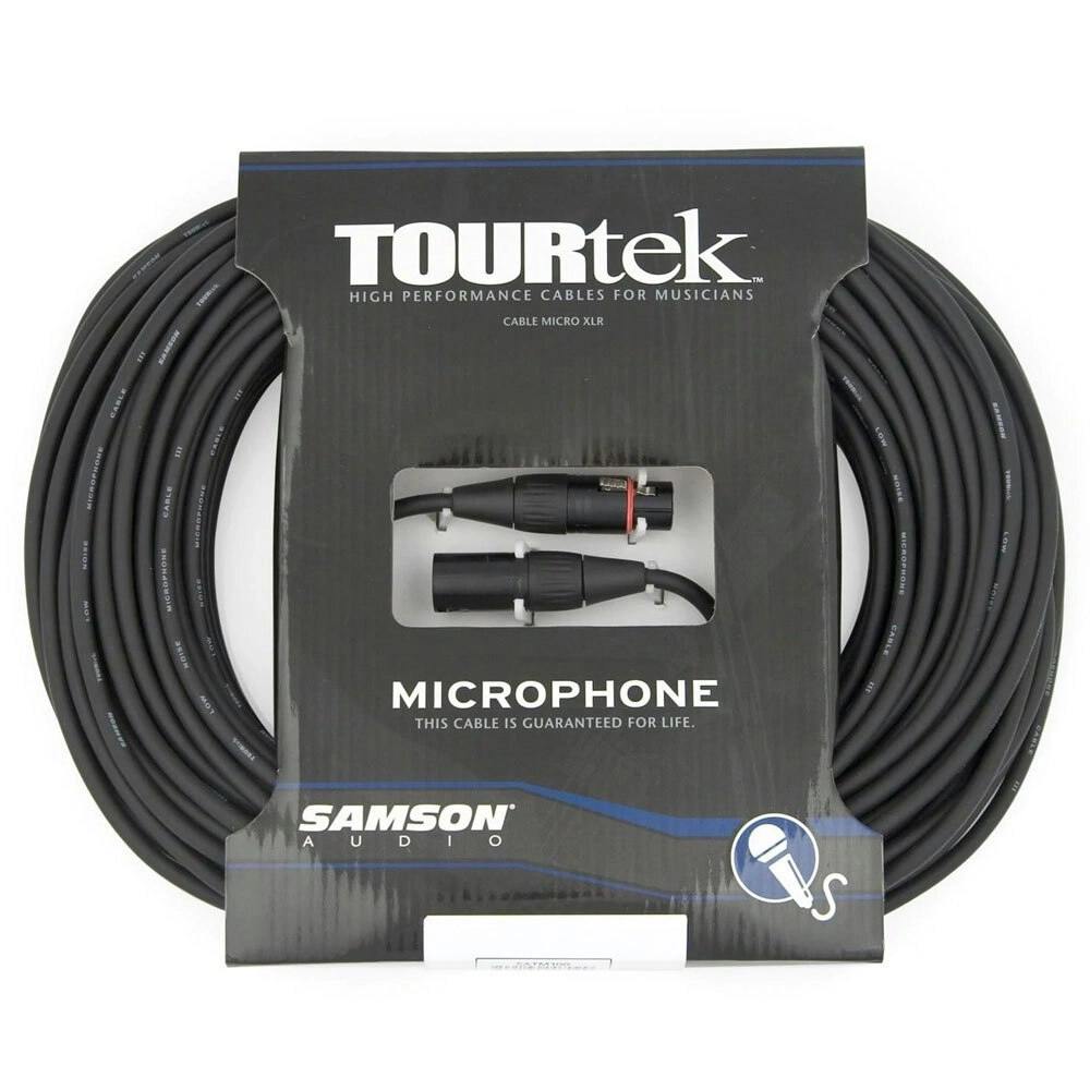 TourTek 30.5m XLR Microphone Cable Male to Female Lead Connector/Extension BLK