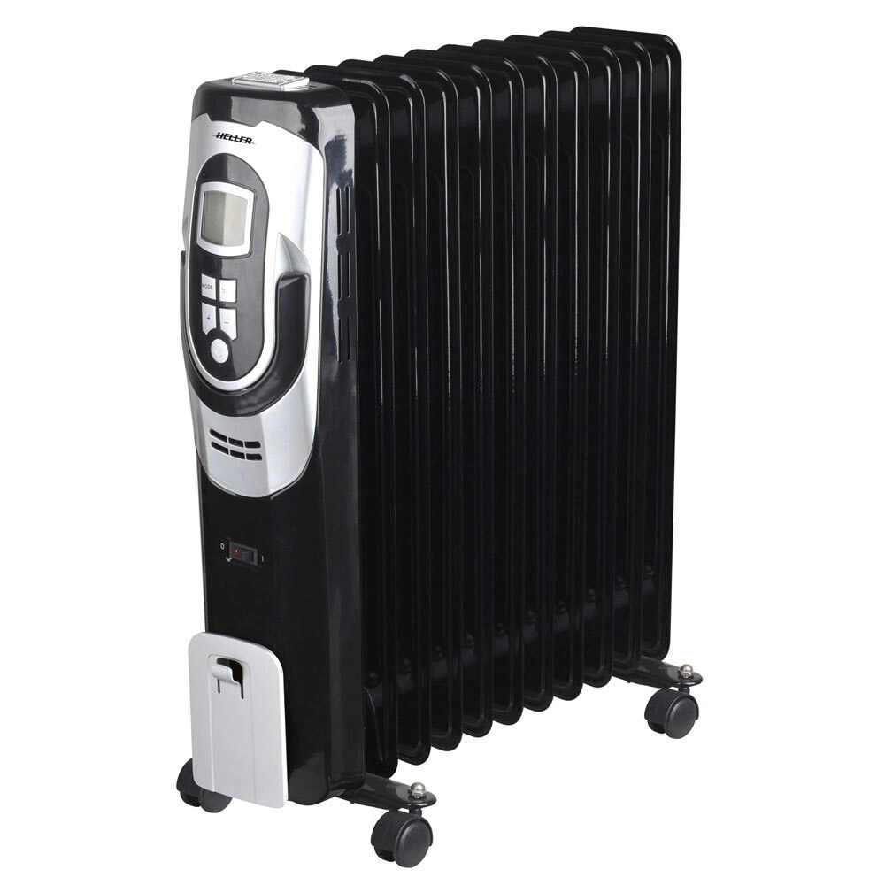 Heller 2400W Electric LCD Display 11 Fin Portable Floor Column Heater w/ WiFi BK