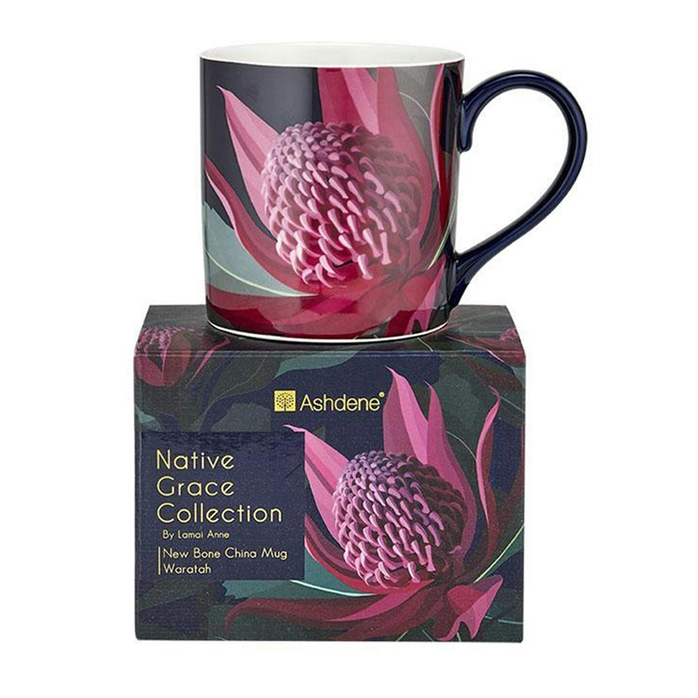 Ashdene Native Grace Waratah Plant/Flower Drinking Mug/Cup Tea/Coffee Hot 13cm