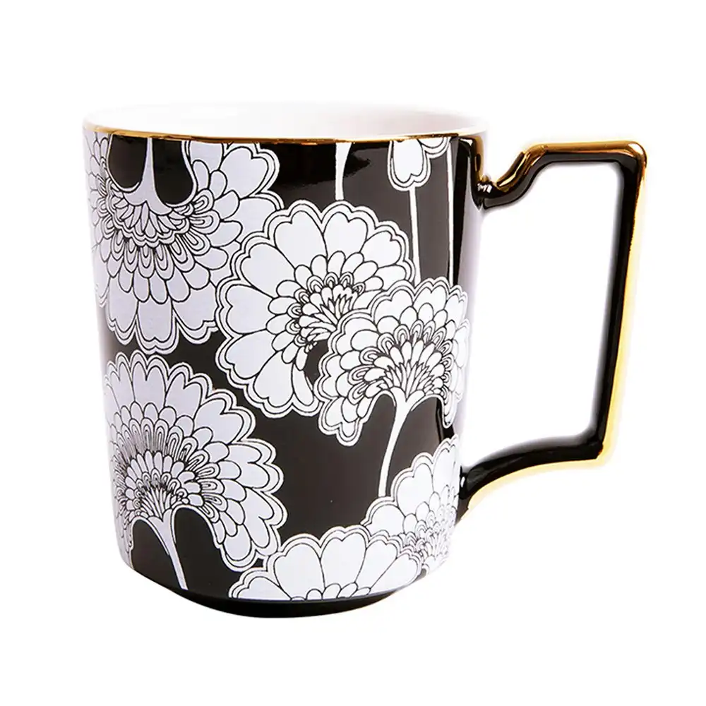 Ashdene 350ml Florence Broadhurst Tea Cup/Coffee Mug Hot Drinking Kitchen Black