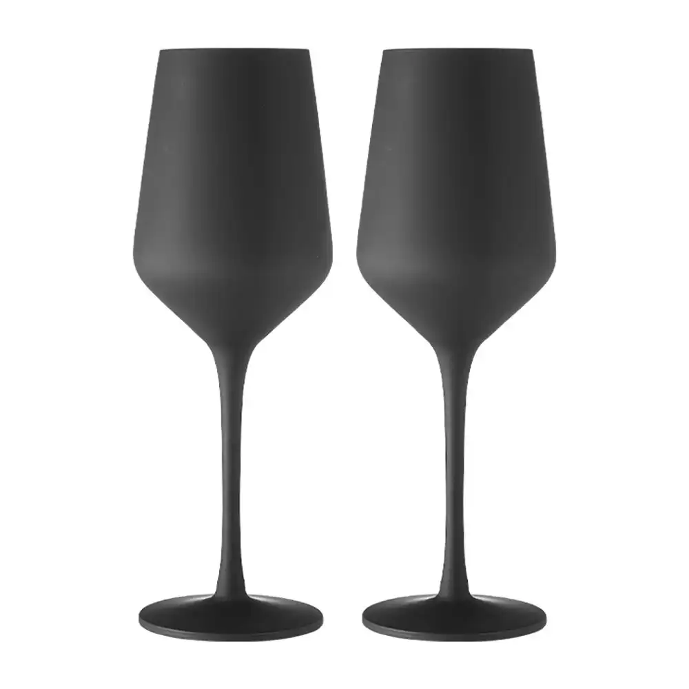 2pc Tempa Aurora 400ml Wine Stem Glass Cocktail Drink Cup Glassware Matte Black