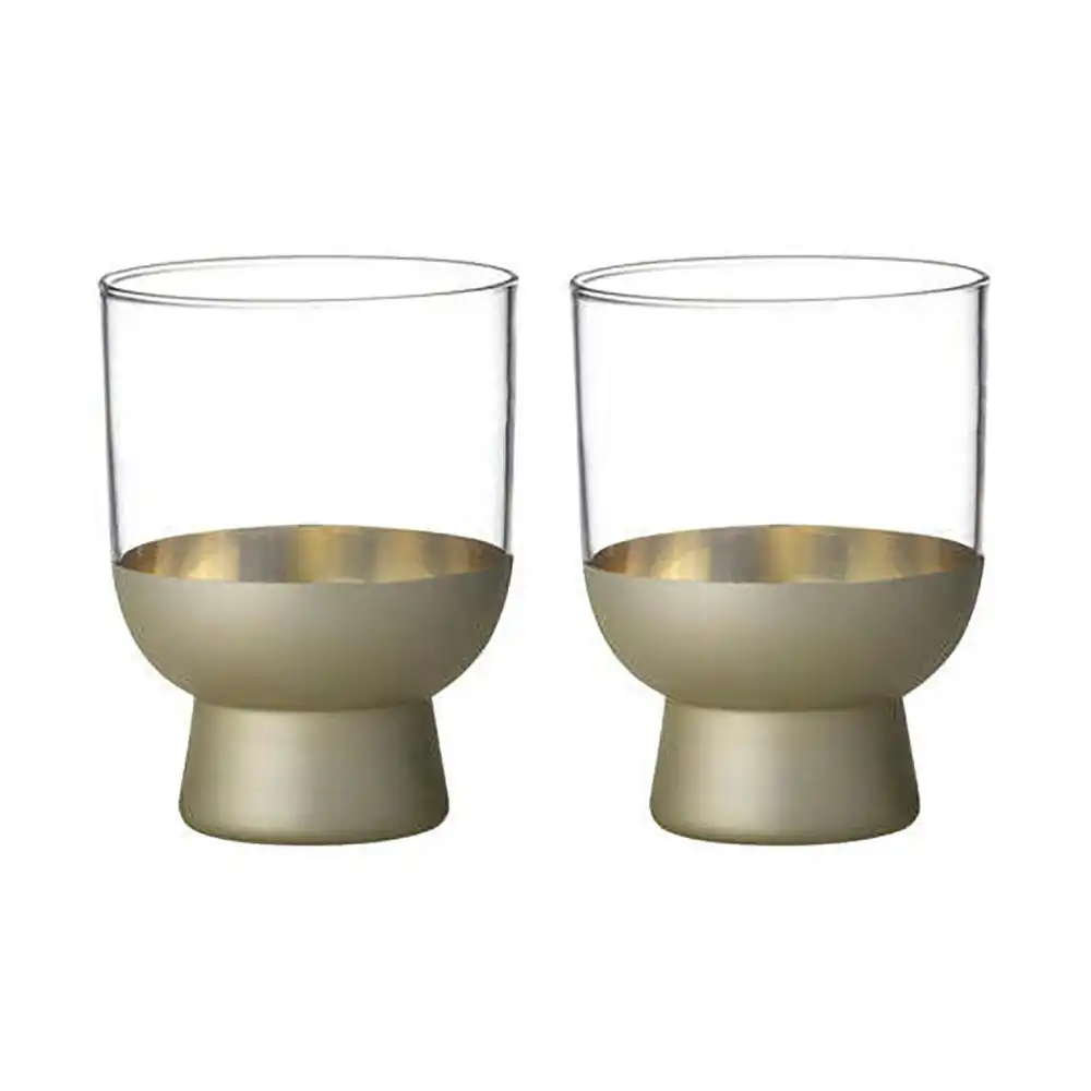 2pc Tempa Aria 240ml/10cm Glass Tumbler Water/Juice Drinking Glassware Cup Gold