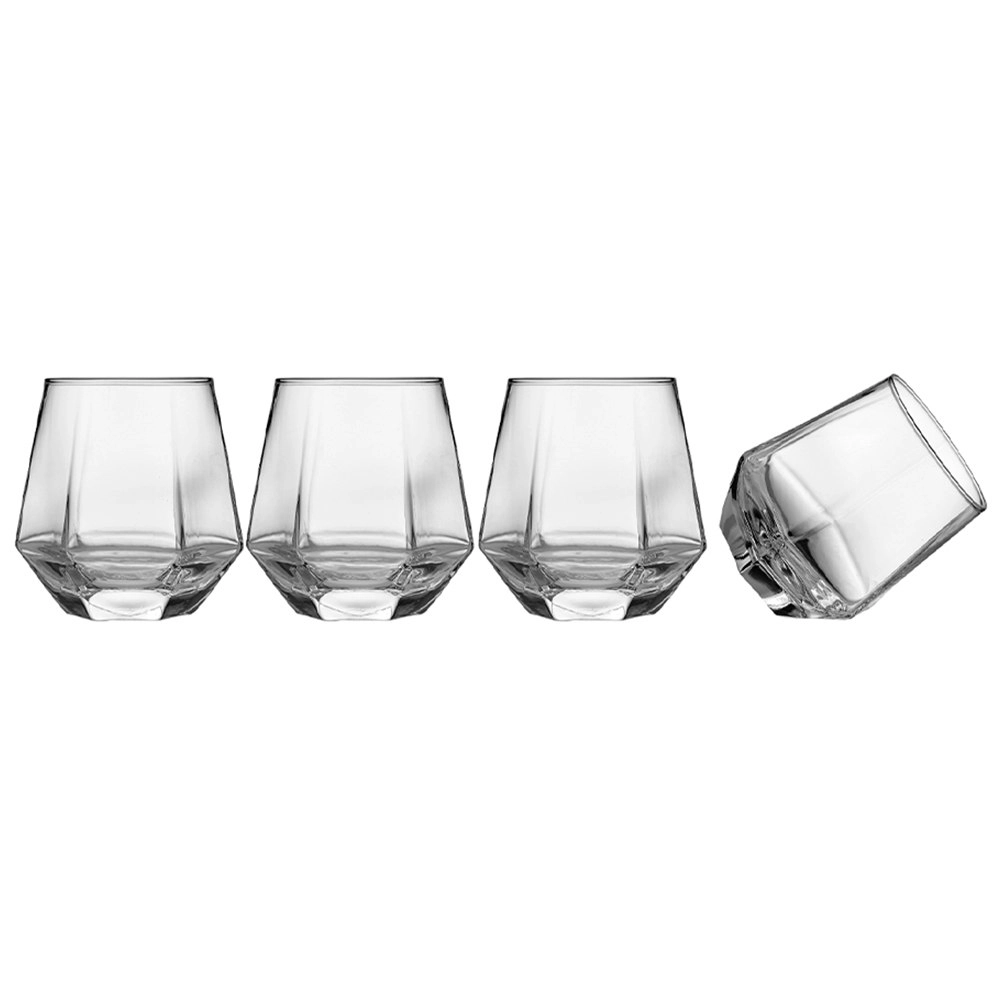 4pc Tempa Jaxon Geometric 310ml Tumbler Drinkware Water/Juice Glasses Set Clear