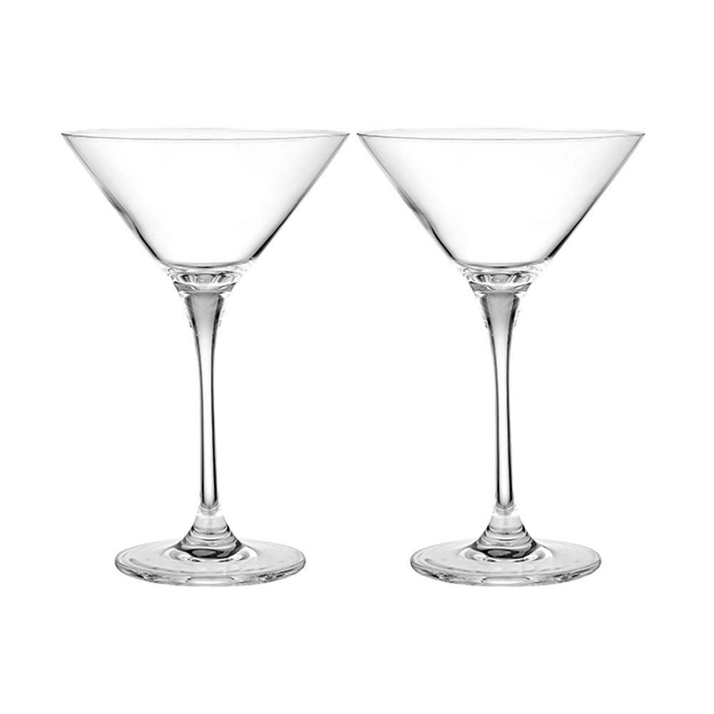 2pc Tempa Quinn 260ml Crystal Martini Glass Drinking Glassware Cup Set Clear