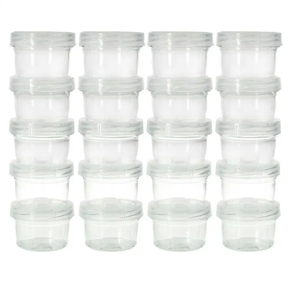 20pc Lemon & Lime Stacking Containers 40ml Twist-Lock Household Storage Canister