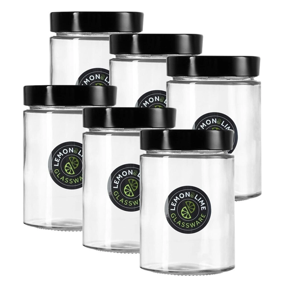 6x Lemon & Lime Soho 570ml Glass Preserve Jar/Container Storage w/ Airtight Lid