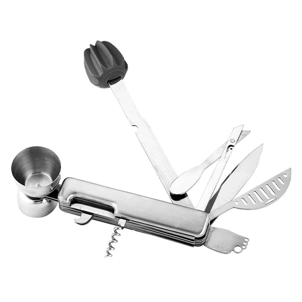 Tempa Mixologist Compact 22.5cm Cocktail Multi-Tool Barware/Bar Utensil Silver