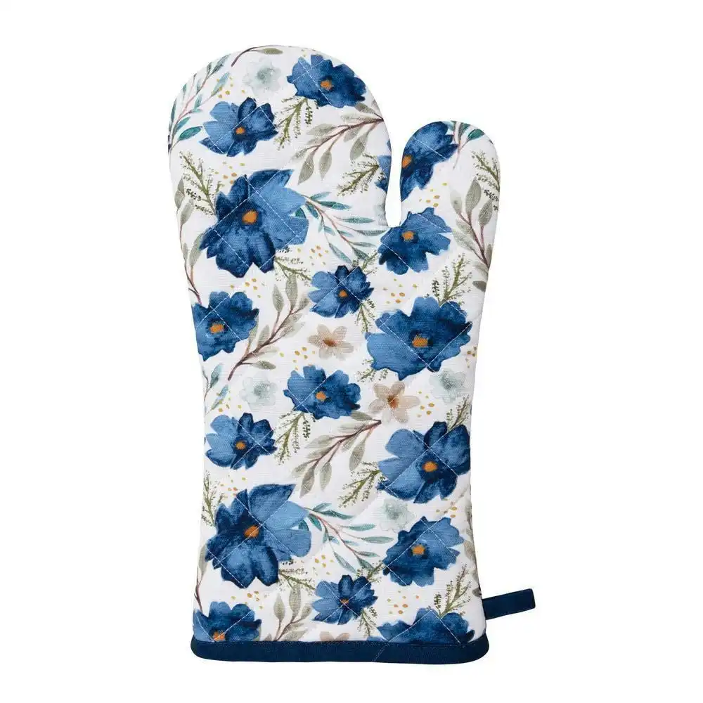 J. Elliot Wildflower Cotton Oven Mitt 35cm Kitchen Cooking/Baking Gloves Blue