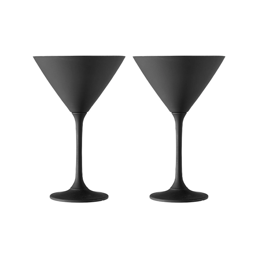 2pc Tempa Aurora 190ml Cocktail Martini Stem Glass Drink Glassware Matte Black