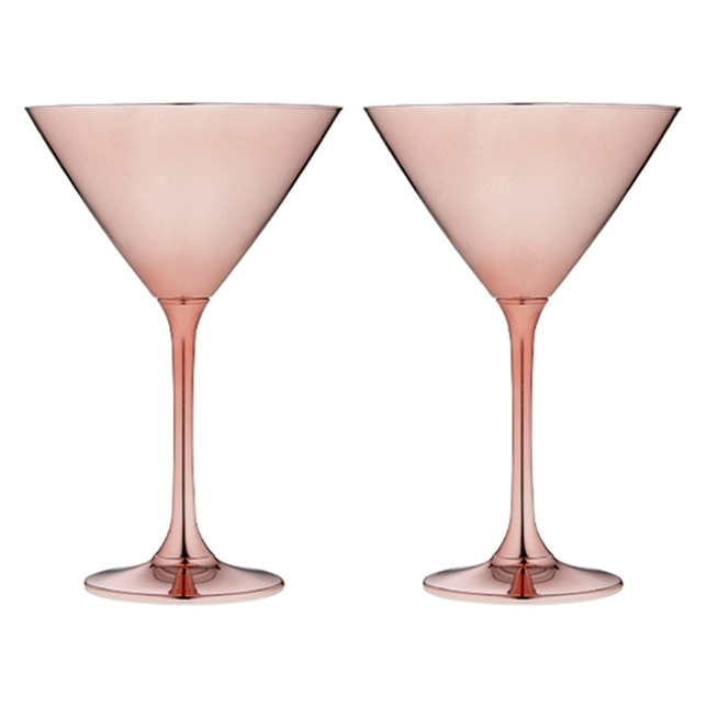 2pc Tempa Aurora 190ml Martini Glass Wine Water/Cocktail Drinkware Cup Rose Gold