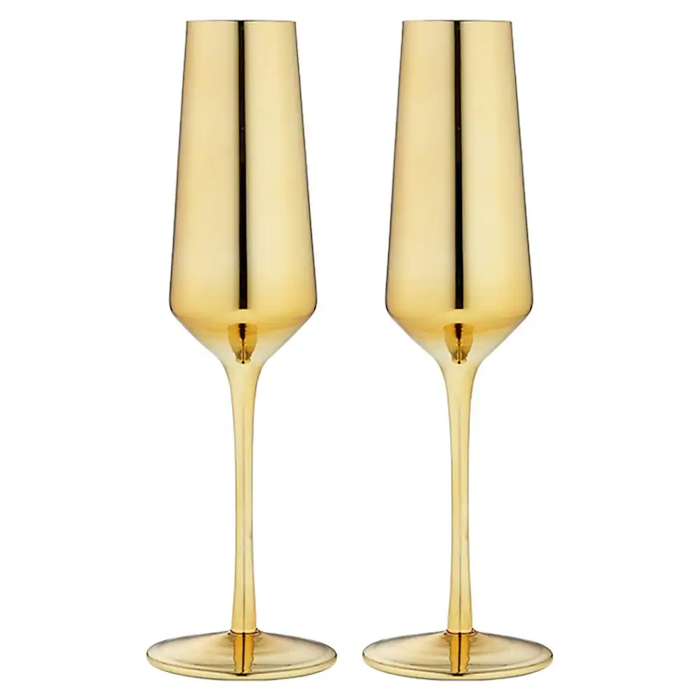 2pc Tempa Aurora 225ml Champagne Glass Cocktail/Wine Drinking Glassware Cup Gold