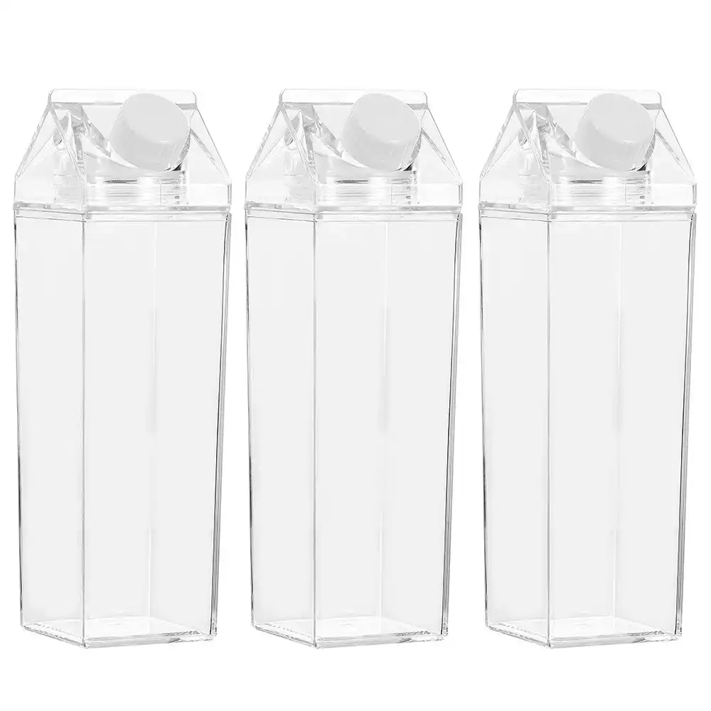 3x Boxsweden 450ml Crystal Fridge Lid Bottle Water/Juice Beverage Clear Storage