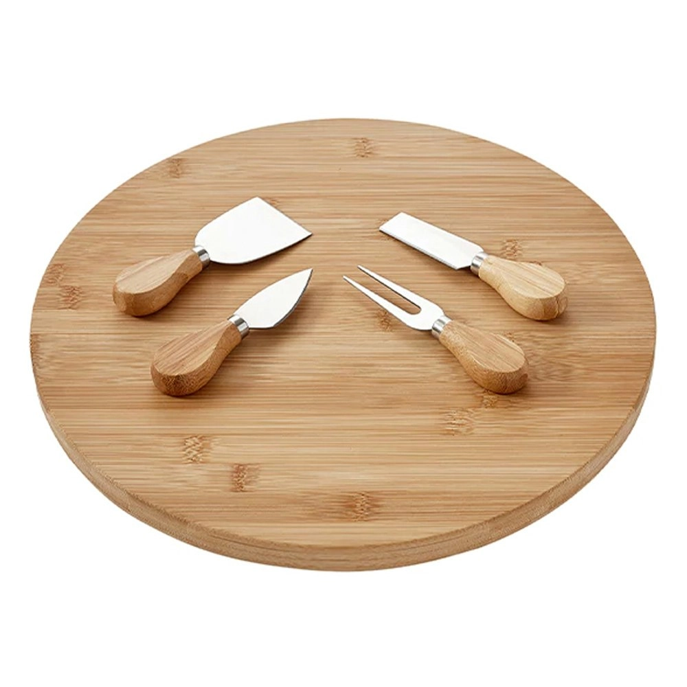 Ladelle 35cm Tempa Fromagerie Spinning Bamboo Cutlery Cheese Board Serving Set