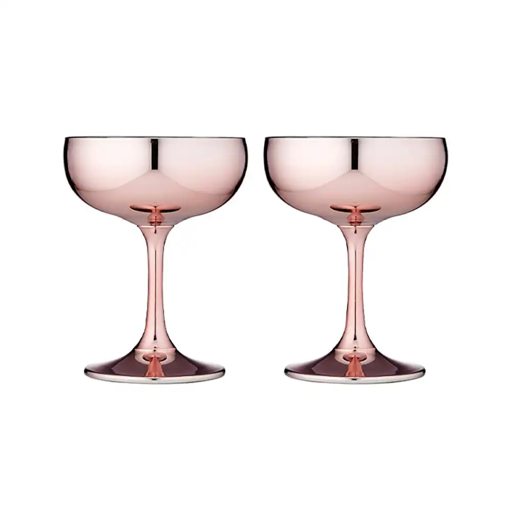 2pc Tempa Aurora 220ml Cocktail Coupe Glass Water/Wine Glassware Drink Cup Rose