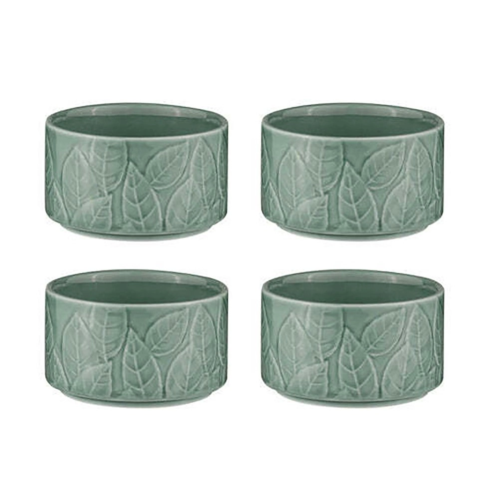 4pc Ladelle Heath Jade 10cm Ramekin Set Porcelain Baking/Snack Food Dish Bowl