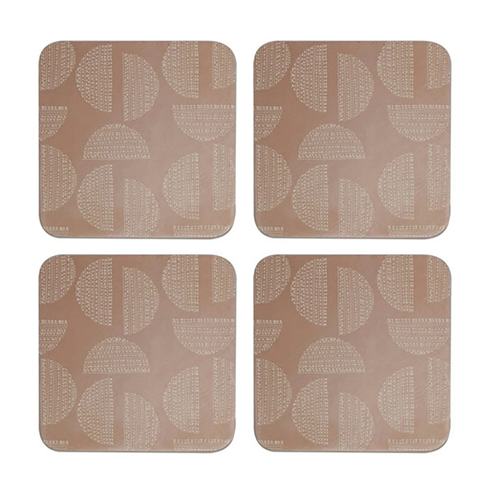 4PK Ladelle Splice Hardboard 10cm Square Coaster Coffee Drink/Tea Cup Mat Ginger