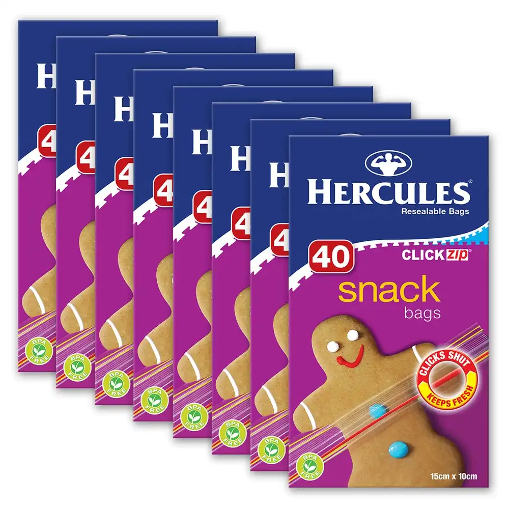 Hercules Twin Zip Resealable Storage Bags Large 40 Pack