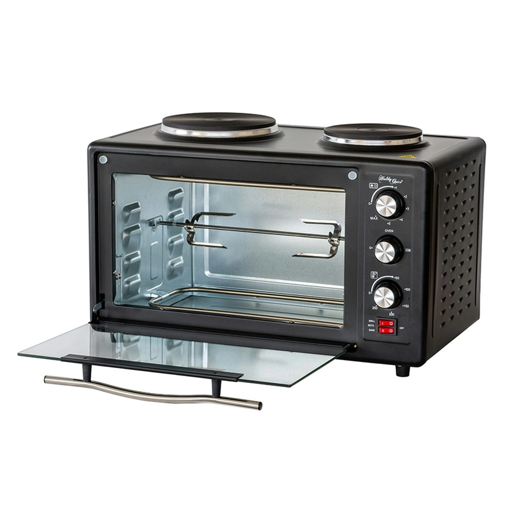 34L 1700W Portable Electric Rotisserie Grill/Toaster Oven/Dual Cooktop/Hot Plate