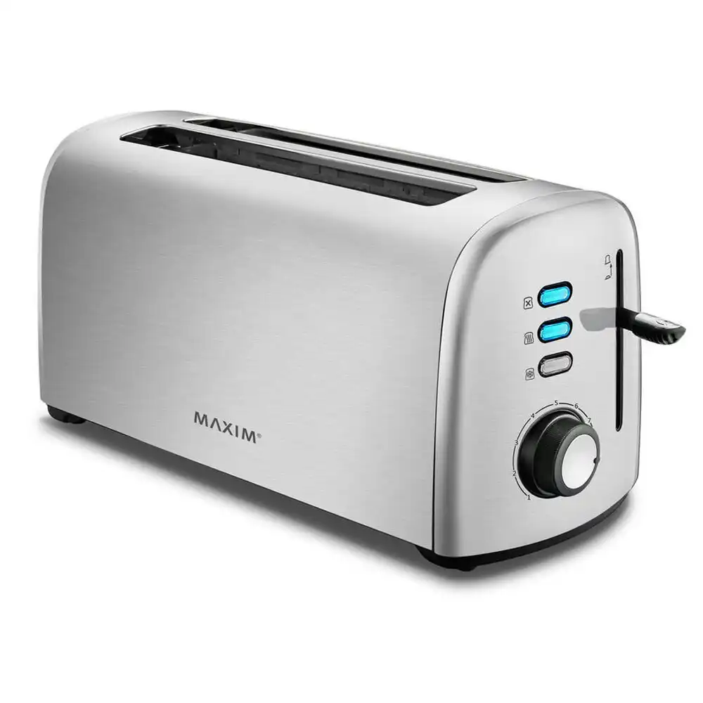 Maxim KitchenPro 4 Slice/Slots Automatic Bread Toaster Stainless Steel Silver