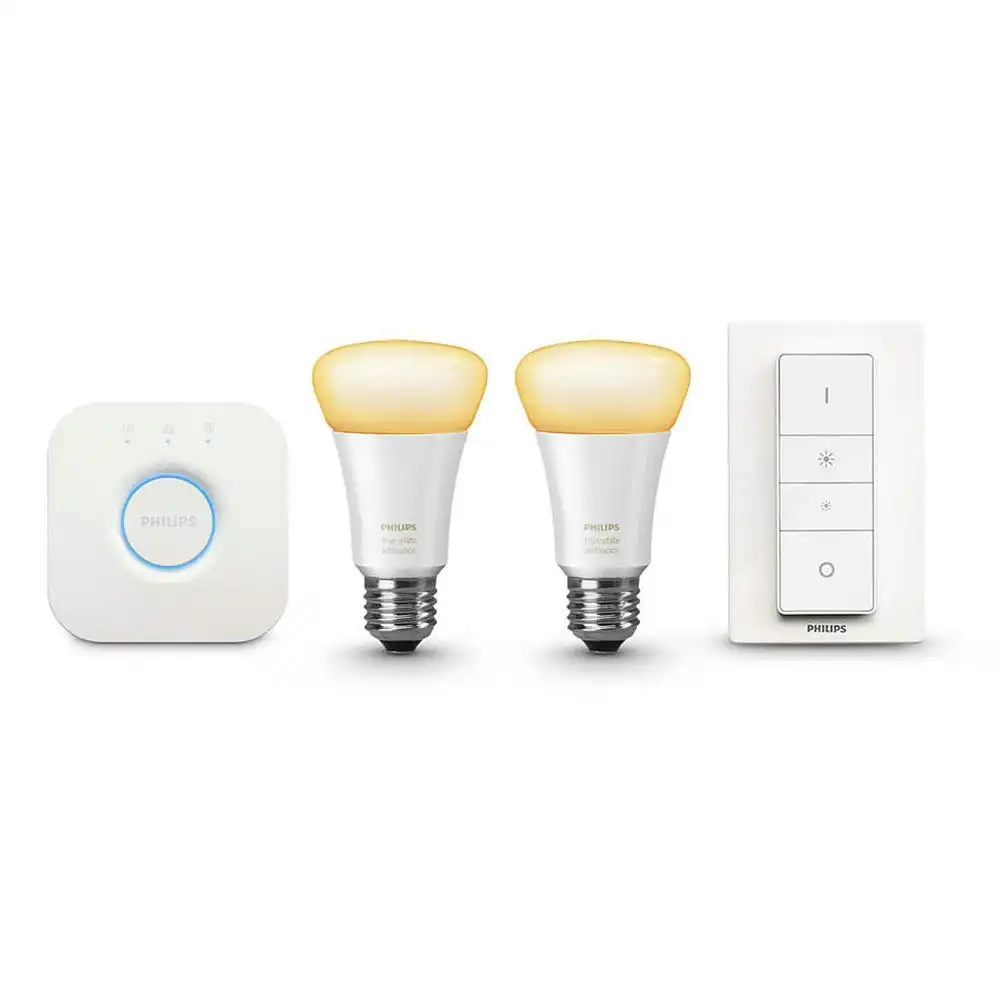 Philips Hue Wi-Fi Starter Kit/2.0 Bridge/Dimmer Switch/White E27 LED Light Bulb