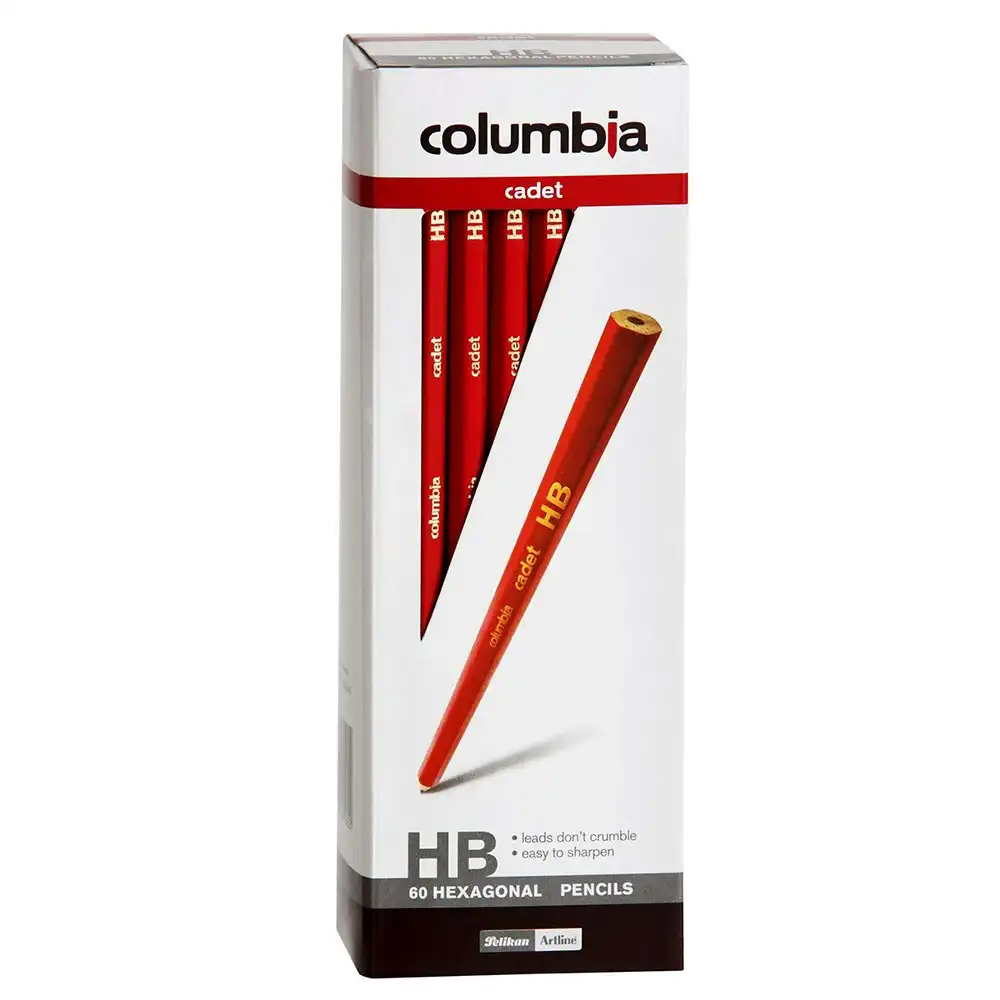 60pc Columbia Kids/Adults Cadet Range HB Drawing/Sketching Hexagonal Pencils