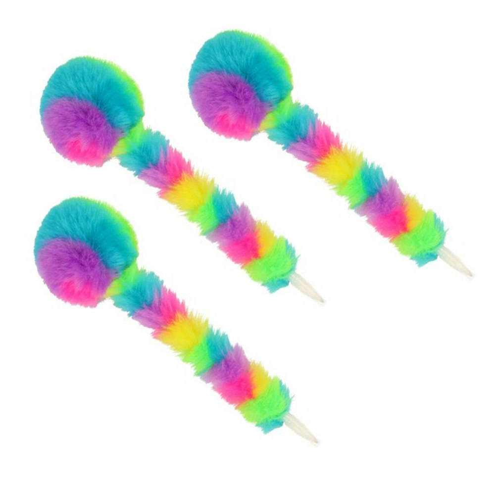 3x Gogopo Fluffy Neon Pen Arts Craft Fur Pompom Kids/Children/Adults 21.5 cm 3y+