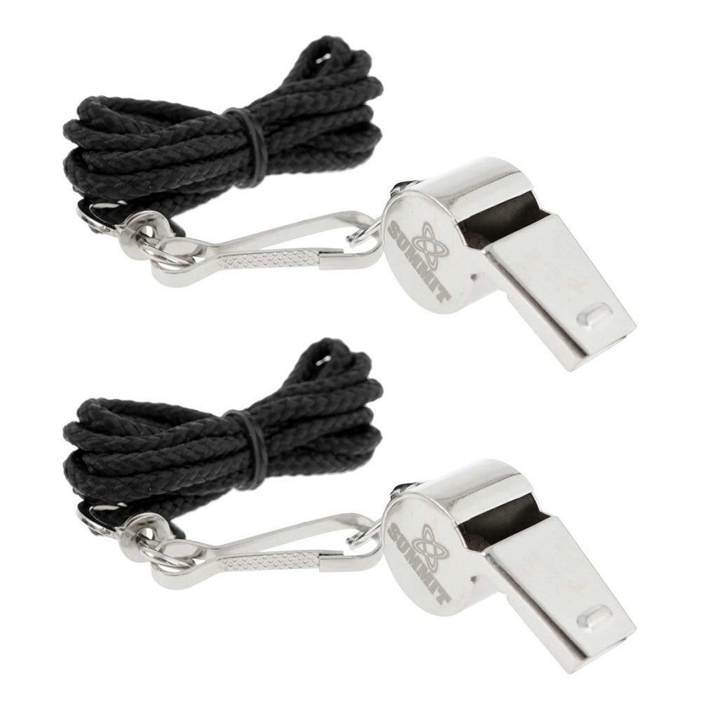 2PK Summit Brass Sports Whistle Referee/Match/Outdoor/Camping/Training w Lanyard