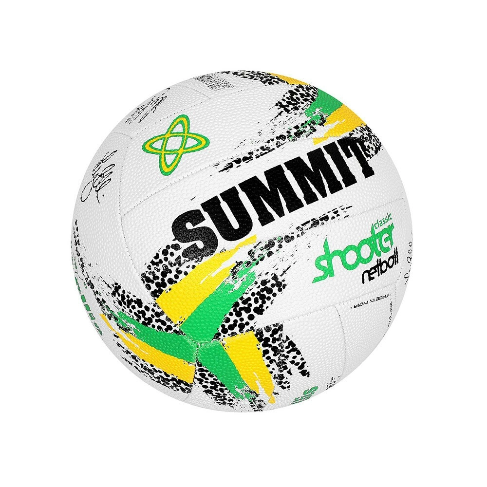 Summit Size 5 Liz Ellis Classic Shooter Stitched Netball Sport Ball White/Green