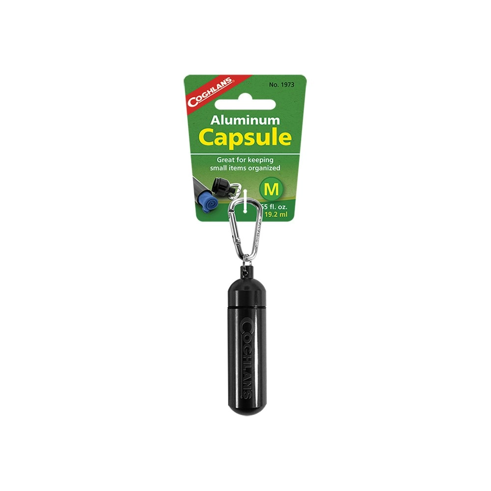 Coghlans 9.5cm Aluminium Portable Carry Capsule Camping/Hiking Holder Medium BLK