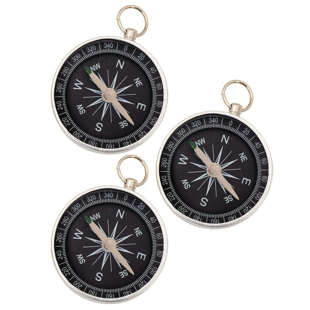 3x Discovery Metal Compass 6cm Fun Play Games Outdoor Adventure Toys Adults/Kids