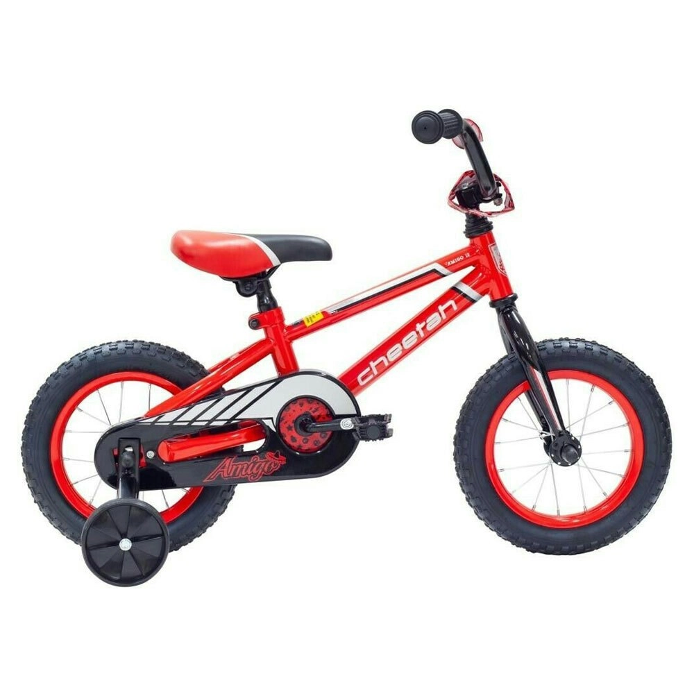 Cheetah Amigo Boys Jr 12 Inch Pedal Bike/Bicycle w/Training Wheels Red Kids 2-4y