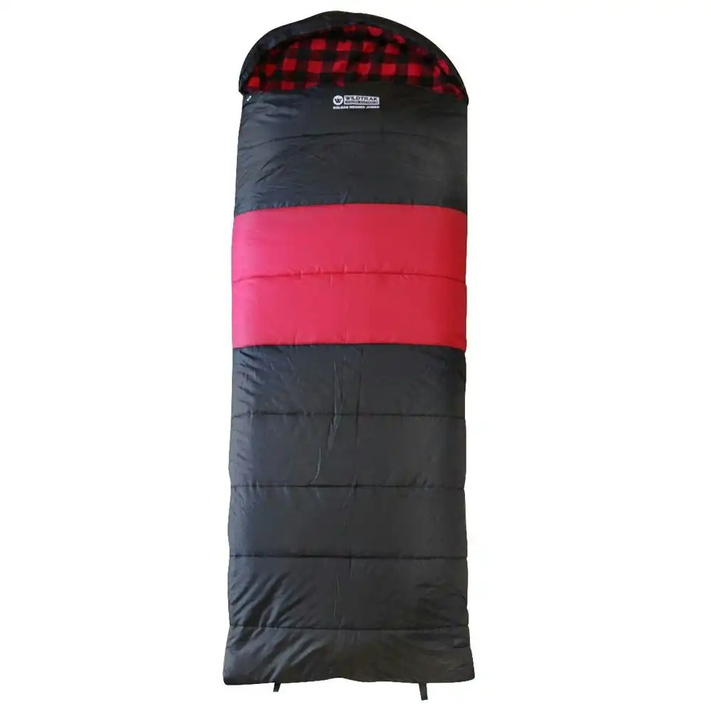 Wildtrak Kalgan Hooded Jumbo Sleeping Bag -2 to -7°C 230cm Outdoor Camping Black