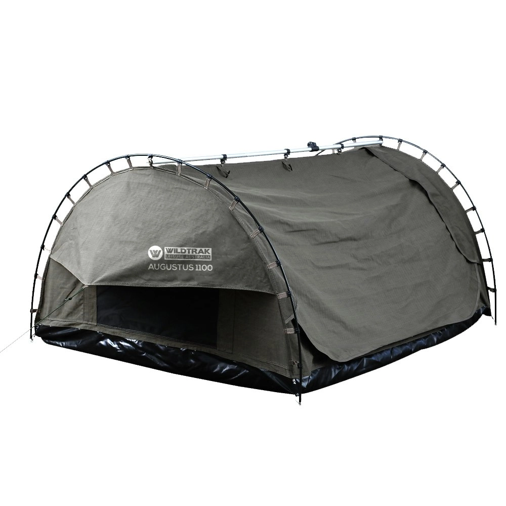 Augustus 1100 Outdoor Camping/Hiking Swag Tent 215cm Weatherproof w/ Bag Grey