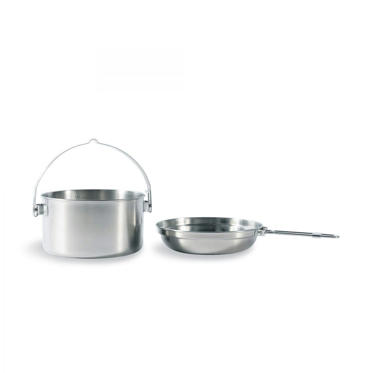 Tatonka Scout Kettle Pot & Frypan Cookware Set 1.6L Stainless Steel/Lightweight