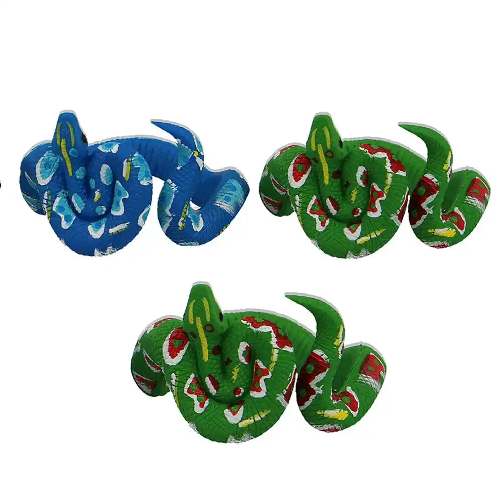 3x Fumfings Animal Coiled Snake Bracelet 7cm Animal Figures Toys Kids 3y+ Assort