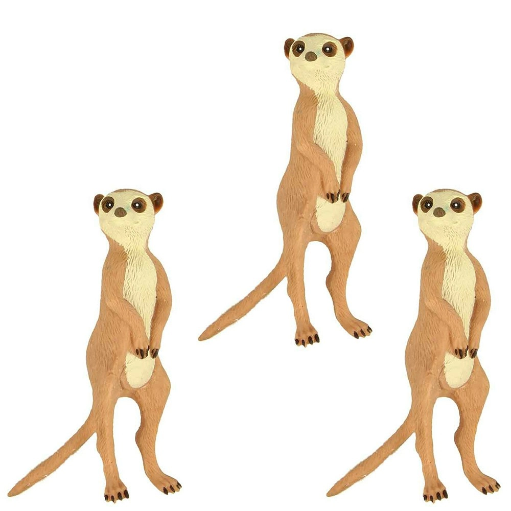 3x Fumfings Animal Stretchy Beanie Meerkat 17cm Sensory Soft Hand Toys 3y+ Kids