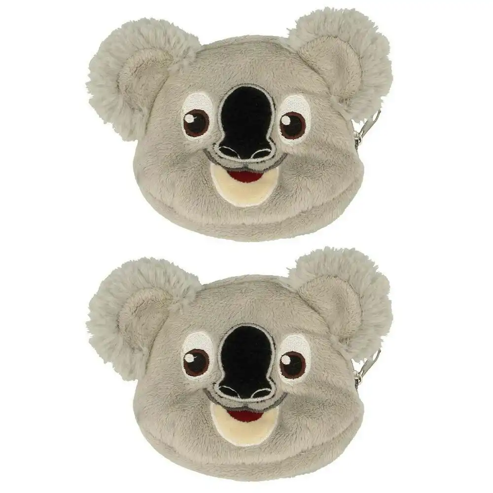 2x Australiana Koala Coin Money Purse w/ Zipper 13cm Animals Pouch Wallet Kids