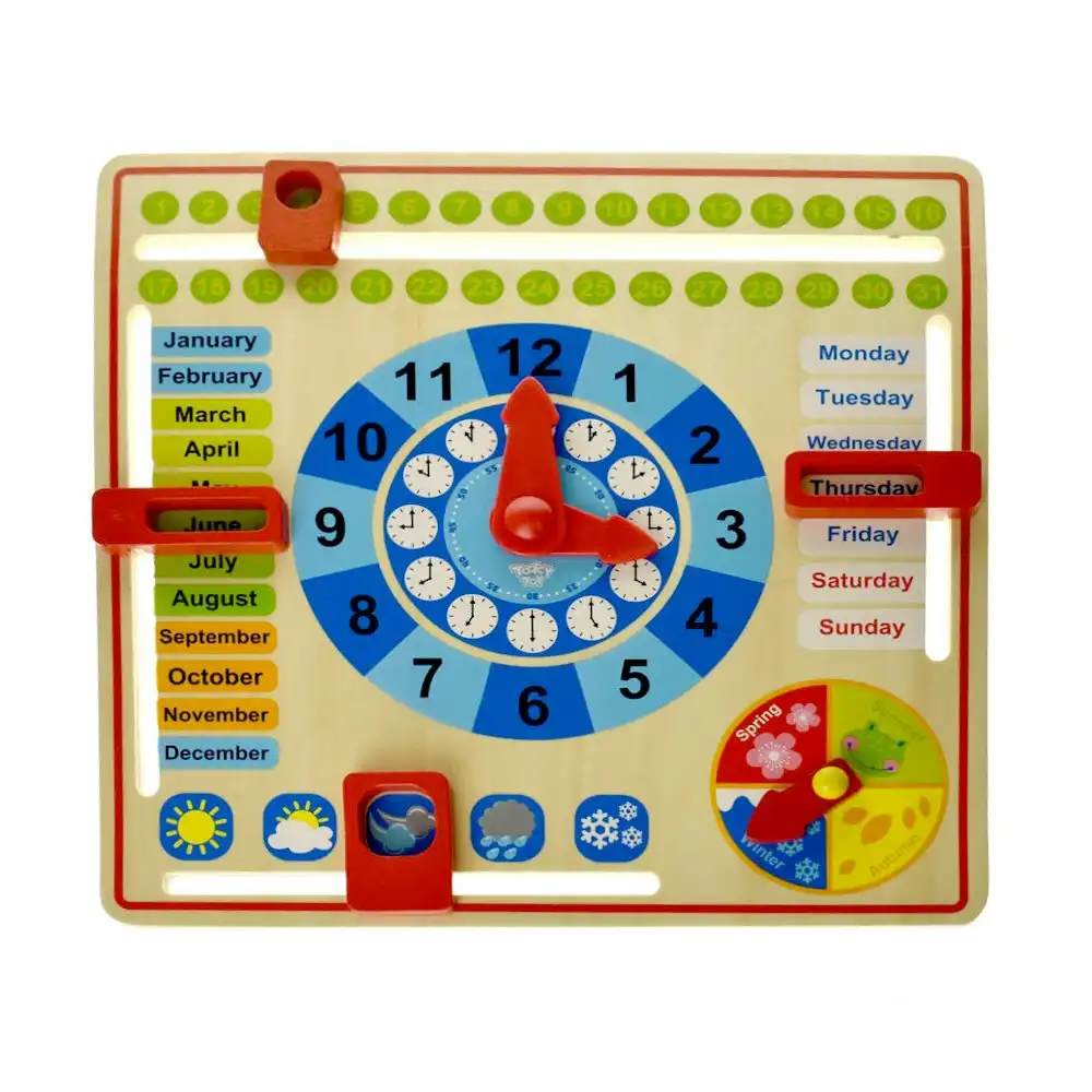 Tooky Toy 29.5cm Wooden My Calendar/Time/Seasons Kids/Children Educational 3y+