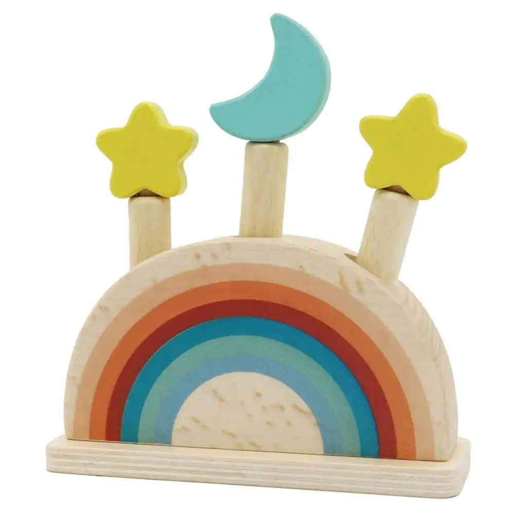 Kaper Kidz 15cm Wooden Calm & Breezy Pop Up Toy Rainbow Baby/Infant Play 12m+