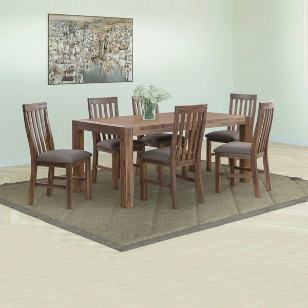 9 Pieces Dining Suite 210cm Large Size Dining Table & 8X Chairs with Solid Acacia Wooden Base in Chocolate Colour