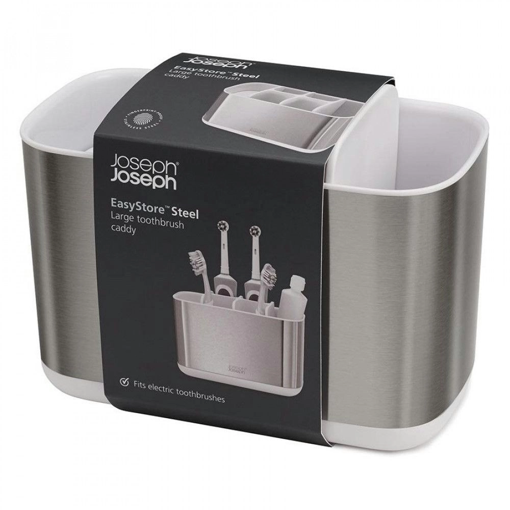 Joseph Joseph Easystore Toothbrush Caddy Large   Steel