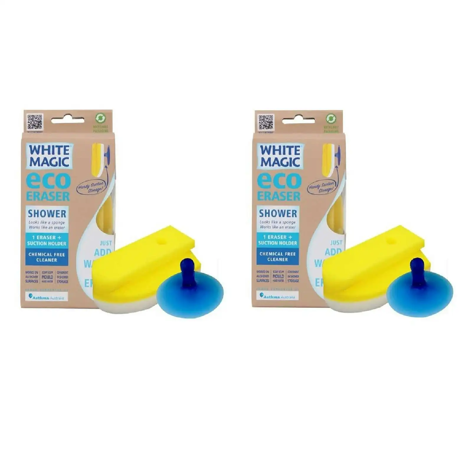 White Magic Eco Eraser Shower Sponge   2 Packs