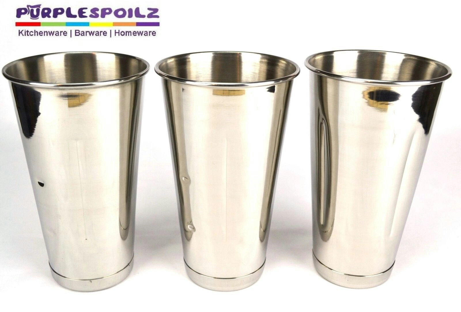 Trenton  Stainless Steel Milkshake Cups   Set Of 3