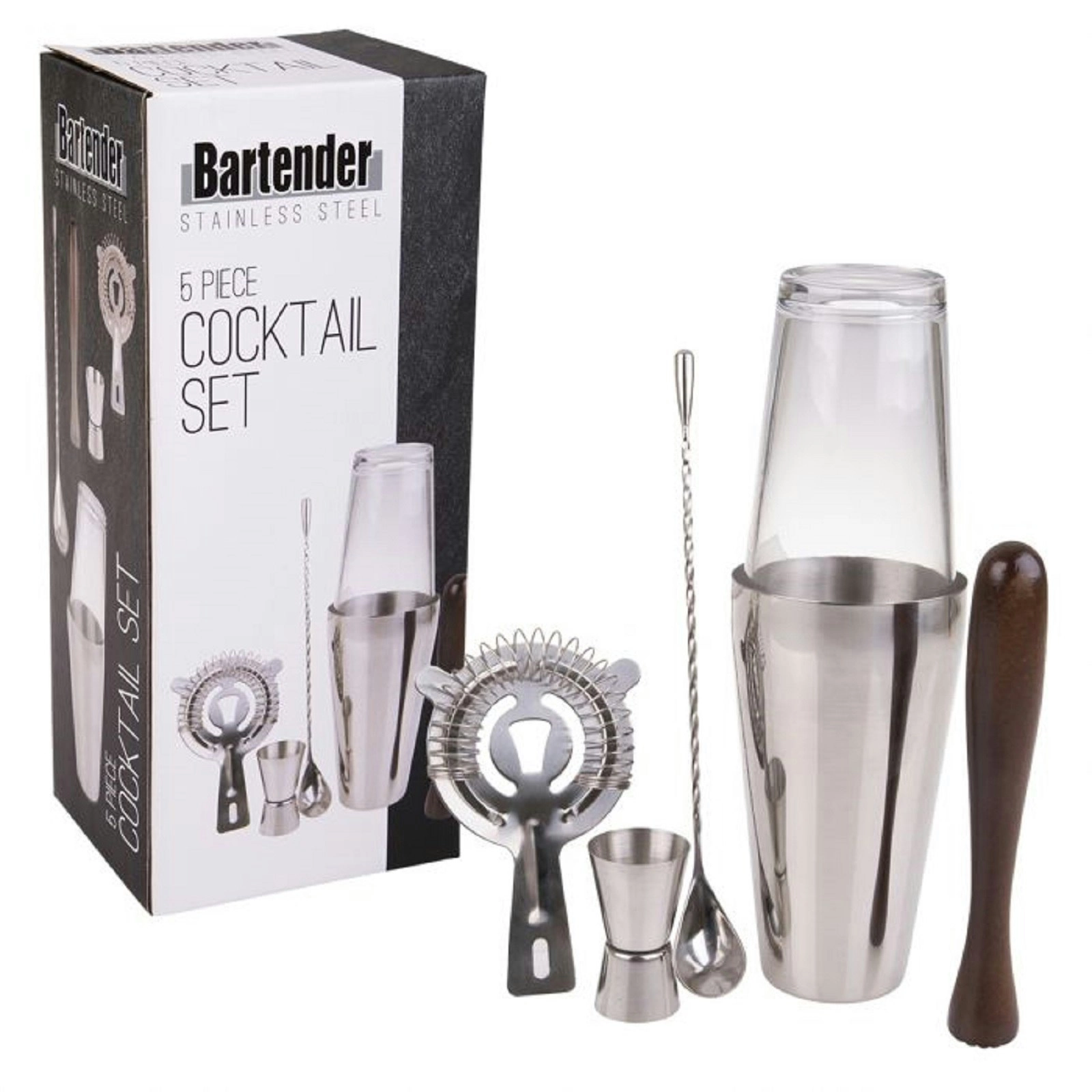 Bartender 5 Piece Boston Cocktail Set