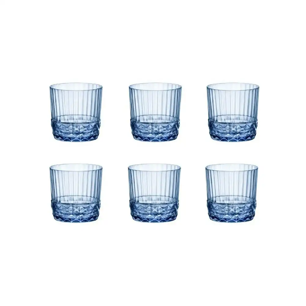 Bormioli Rocco AMERICA 20s 300ml ROCK DRINK GLASSES SET 6 -SAPPHIRE