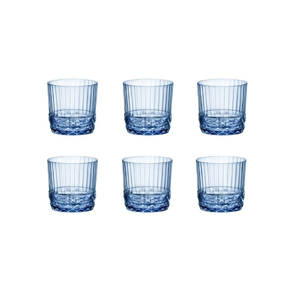 Bormioli Rocco AMERICA 20s 300ml ROCK DRINK GLASSES SET 6 -SAPPHIRE