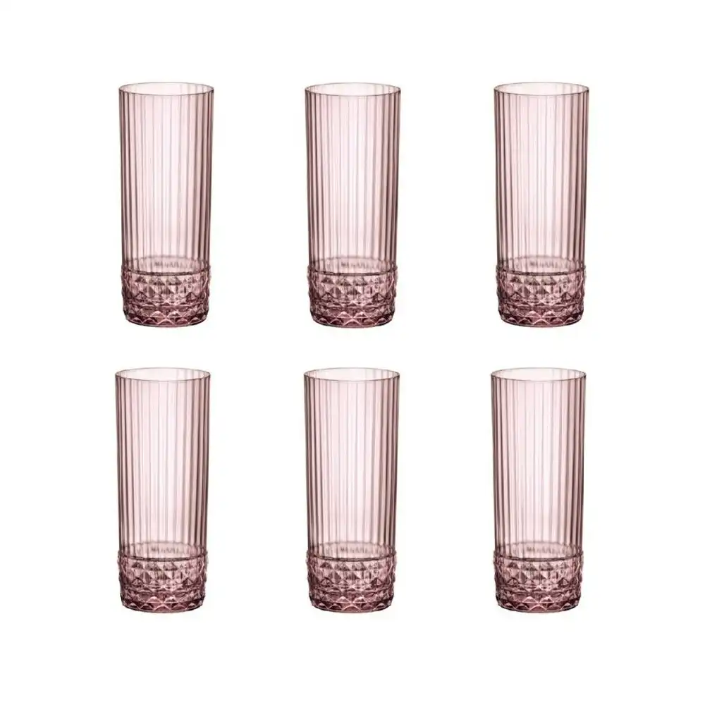 Bormioli Rocco AMERICA '20s 490ml LONG DRINK GLASSES SET 6 - LILAC